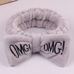 New Letter "OMG" Coral Fleece Soft Bow Headbands for women Girls Cute Hair Holder Hairbands Hair Bands Headwear Hair Accessories