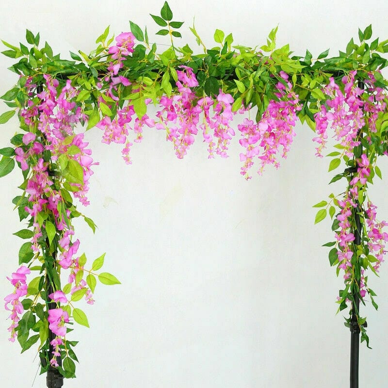 2x 7FT Artificial Wisteria Vine Garland Plants Foliage Trailing Flower flowers Outdoor home office hotel decor