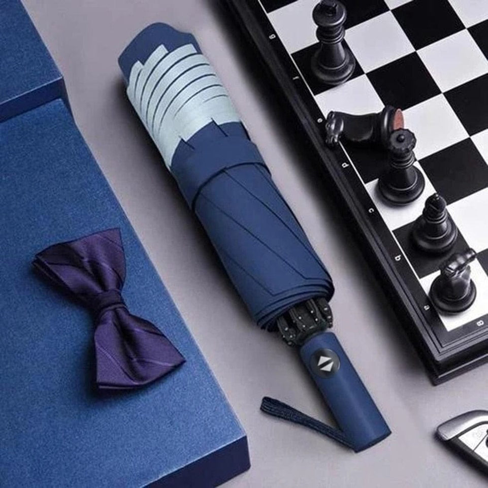 UV Automatic Umbrella With Reflective Strip Rain Wind Resistant Trip Sun Reverse Umbrellas Folding Umbrella
