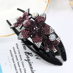 Rhinestone Hairpin Flower Leaf Butterfly Duckbill Hair Claws Retro Hair Clips Accessories For Women Shinning Ponytail Headwear