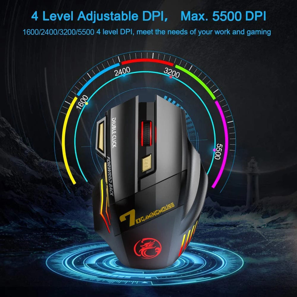 Rechargeable Wireless Mouse Bluetooth Gamer Gaming Mouse Computer Ergonomic Mouse With Backlight RGB Silent Mice For Laptop PC