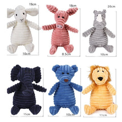 Corduroy Dog Toys for Small Large Dogs Animal Shape Plush Pet Puppy Squeaky Chew Bite Resistant Toy Pets Accessories Supplies