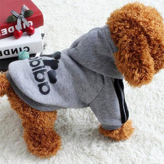 Adidog Clothes, Pet Dog Clothes for Small Medium Dogs, Cotton Hooded Sweatshirt, 2021 Hot Selling Warm Two-Legged Pet Jacket - Wowza