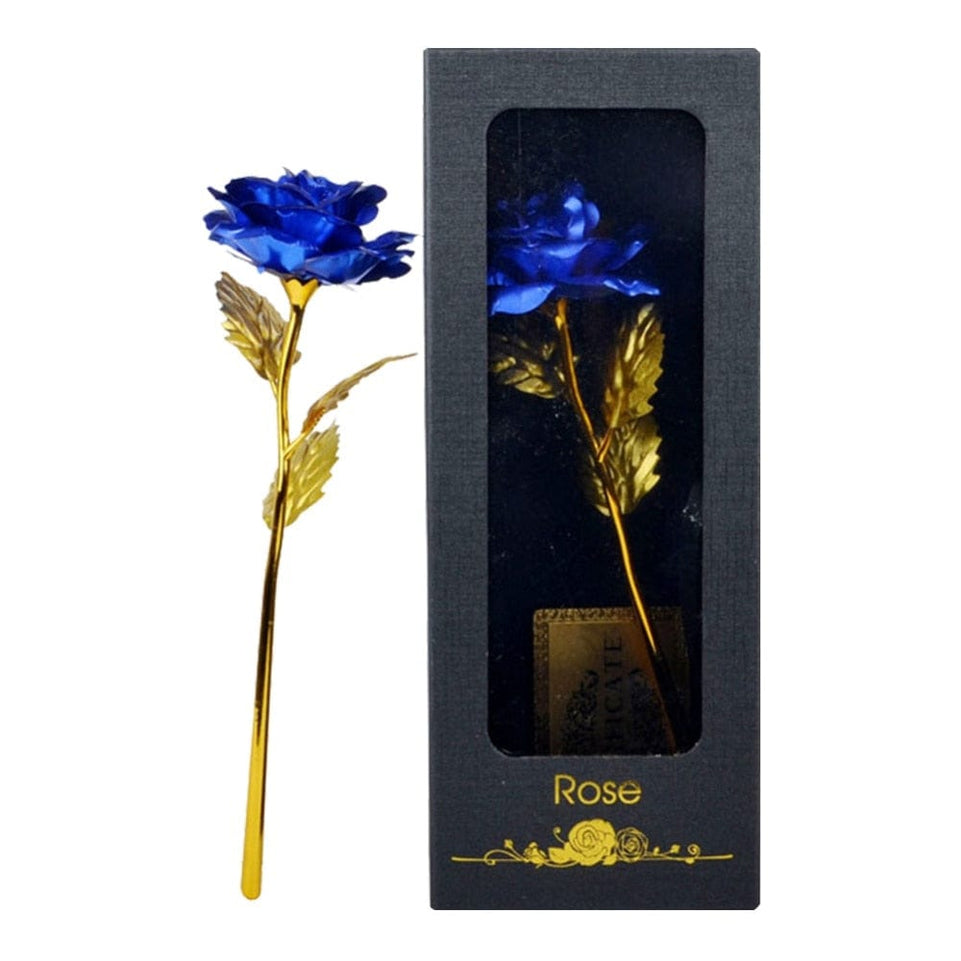 24k Gold Plated Rose With Love Holder Box Gift Valentine's Day Mother's Day Gifts Flower Gold Dipped Rose