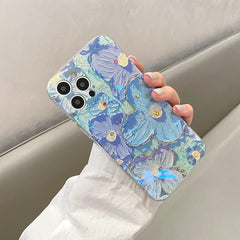 Luxury Fashion Retro Flowers Laser Phone Case For iPhone 14 Pro MAX 13 12 11 X XS XR 7 8 Plus SE 2020 Soft Shockproof Cover