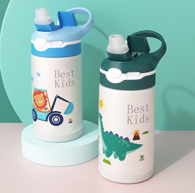 400ML Children Thermos Water Bottle Kids Thermos Mug Baby Duck Billed Straw 316 Stainless Steel Vacuum Flasks Tumbler Thermo Cup - Wowza