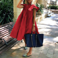 Summer Dress 2023 VONDA Women Summer Sundress Holiay Vintage Ruffled Evening Party Dresses Casual Vestidos Femme Robe