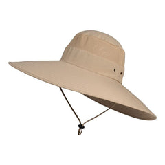 K114Panama Men's Hat Big Brim Bucket Hat Fashionable Outdoor Climbing Fishing Hat Sunscreen Mesh Breathable Cap Summer