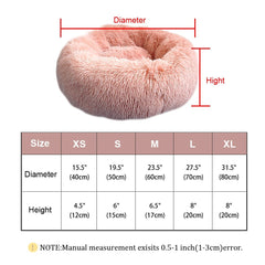 Pet Dog Bed Warm Fleece Round Dog Kennel House Long Plush Winter Pets Dog Beds For Medium Large Dogs Cats Soft Sofa Cushion Mats