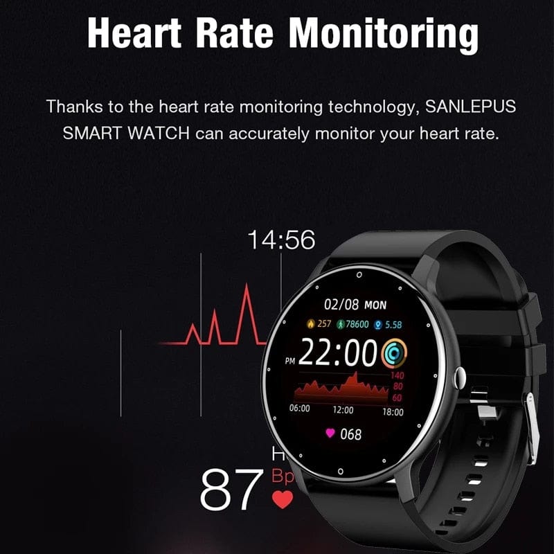 LIGE 2022 New Smart Watch Men Full Touch Screen Sport Fitness Watch IP67 Waterproof Bluetooth Smartwatch Men For Xiaomi Huawei