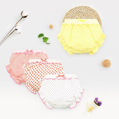 3 Piece/Lot Kids 100%Cotton Panties Girl Baby Infant Newborn Fashion Solid Cute Bow Striped Dots Underpants For Children Gift CN