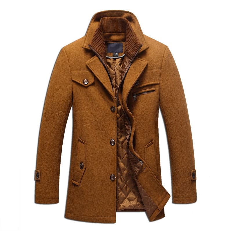 New Winter Wool Coat Slim Fit Jackets Mens Casual Warm Outerwear Jacket and coat Men Pea Coat Size M-4XL