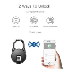 Tuya Smart Lock Fingerprint Padlock Smart Padlock Cabinet Lock Dormitory Anti-Theft Lock USB Rechargeable Security Keyless Lock