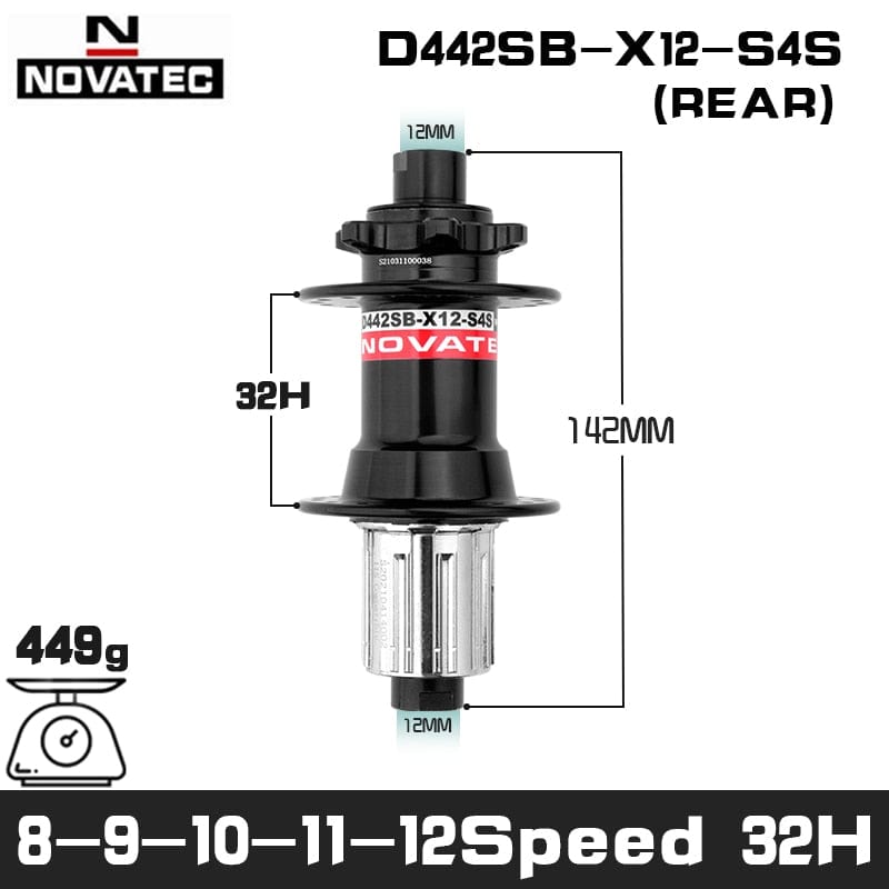 Novatec Hub D041SB D042SB Mountain Bike Disc Card Brake 28/32/36 Holes MTB Road Bicycle Bearing 36H Hubs 8/9/10/11/12 Speed
