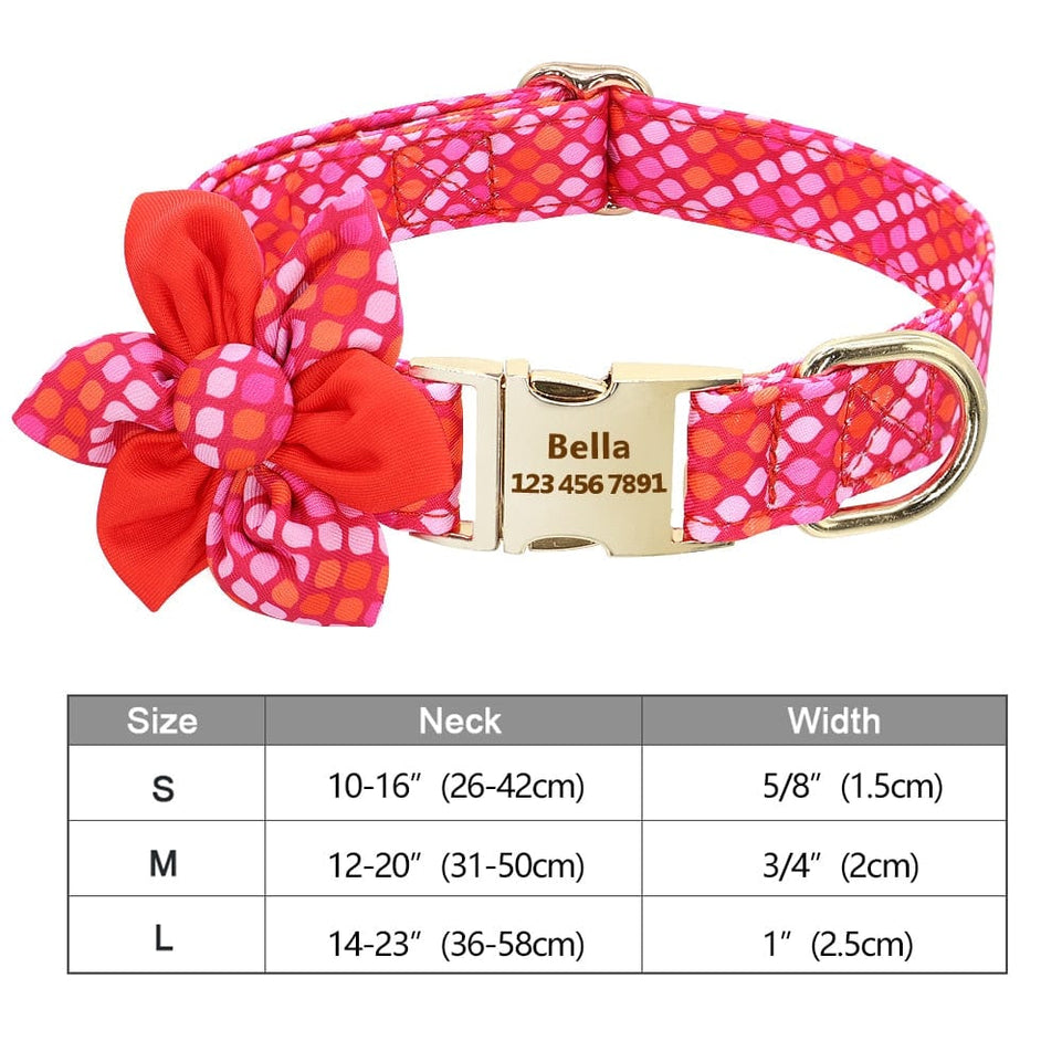 Fashion Printed Dog Collar Personalized Nylon Dog Collar Custom Pet Puppy Cat Collars Engraved ID Tag Collars Dog Accessories