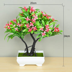 Artificial Plants Potted Green Bonsai Small Tree Grass Plants Pot Ornament Fake Flowers for Home Garden Decoration Wedding Party