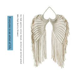 Macrame Wall Hanging Boho Tapestry Angels Wing Woven Bohemian Wall Decor Home Decoration For Apartment Bedroom Living Room