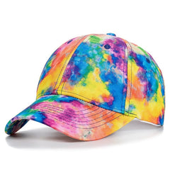 New Fashion Women Tie Dye Cap Multicolor Irregular Print Baseball Cap Female Outdoor Streetwear Summer Caps Hats