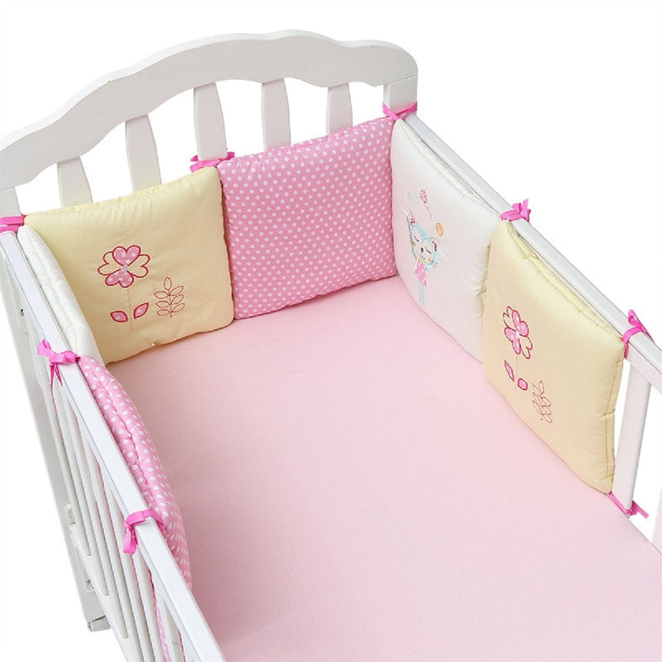 6 Pcs/Set Children's Cot Bumper Baby Head Protector Baby Bed Protection Bumper Cotton Cot Baby Bumpers In the Crib