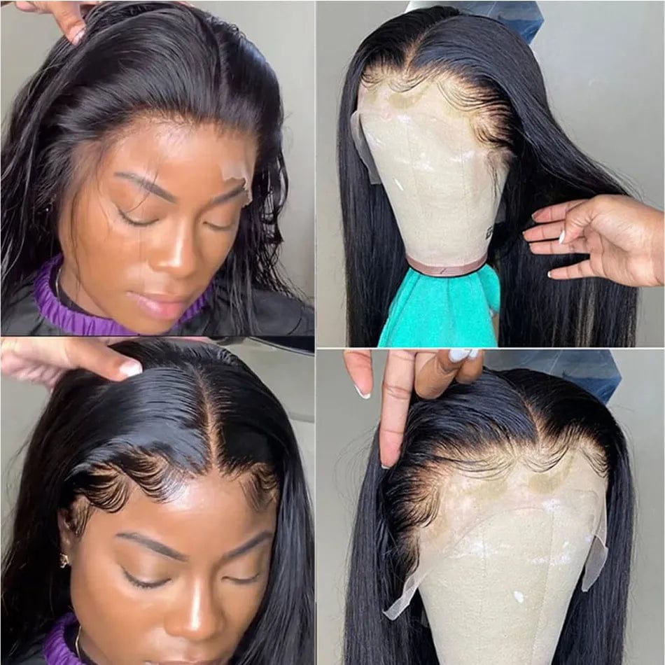 Human Hair Wigs Straight 13x4 13x6 Transparent Lace Frontal Human Hair Wigs Pre Plucked HD Lace Wigs For Women