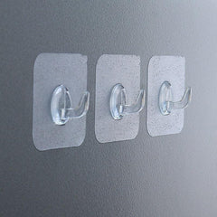 50/5Pcs Transparent Strong Self Adhesive Door Wall Hangers Hanging Kitchen Magic Bathroom Accessories Hook For Silicone Storage - Wowza