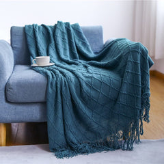 Inya Throw Blanket Textured Solid Soft Sofa Couch Bed Cover Decorative Nordic Knitted Blanket Weighted Christmas Decor Plaids