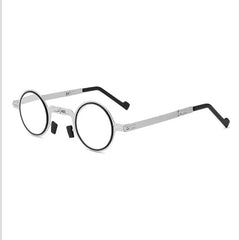 May Flower Metal Round Folding Reading Glasses Men Blue Light Computer Grade Glasses Narrow Eyeglasses Frame For Men gafas +3.5