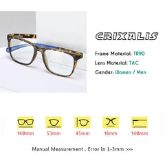 CRIXALIS Ultralight Blue Light Blocking Glasses Men Fashion Square Reading Optics Eyeglasses Frame Women Computer Eyewear UV400