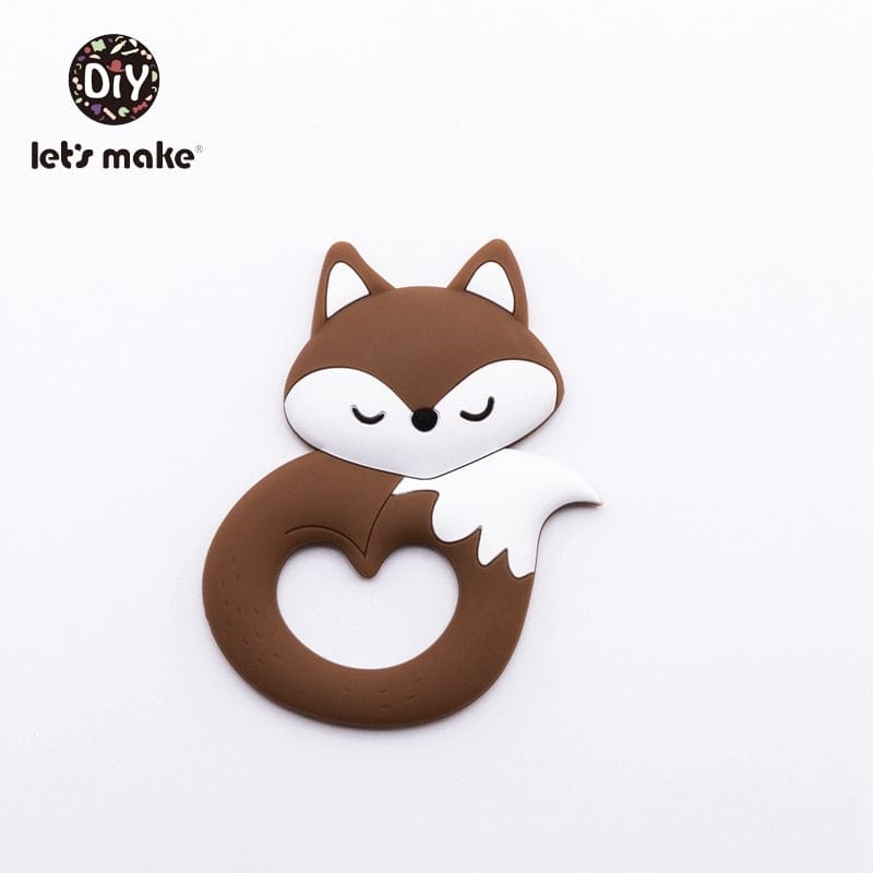 Tiny Rod BPA Free Food Grade Silicone Teethers Cartoon Animals Shape Pacifier Clips DIY Accessories Baby Teething 1pc Let's Make