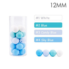 60pcs 12mm Baby Teether Silicone Beads Diy Pacifier Chain Bracelet Bpa Free Chewable Round Silicone Bead Accessories For Newborn