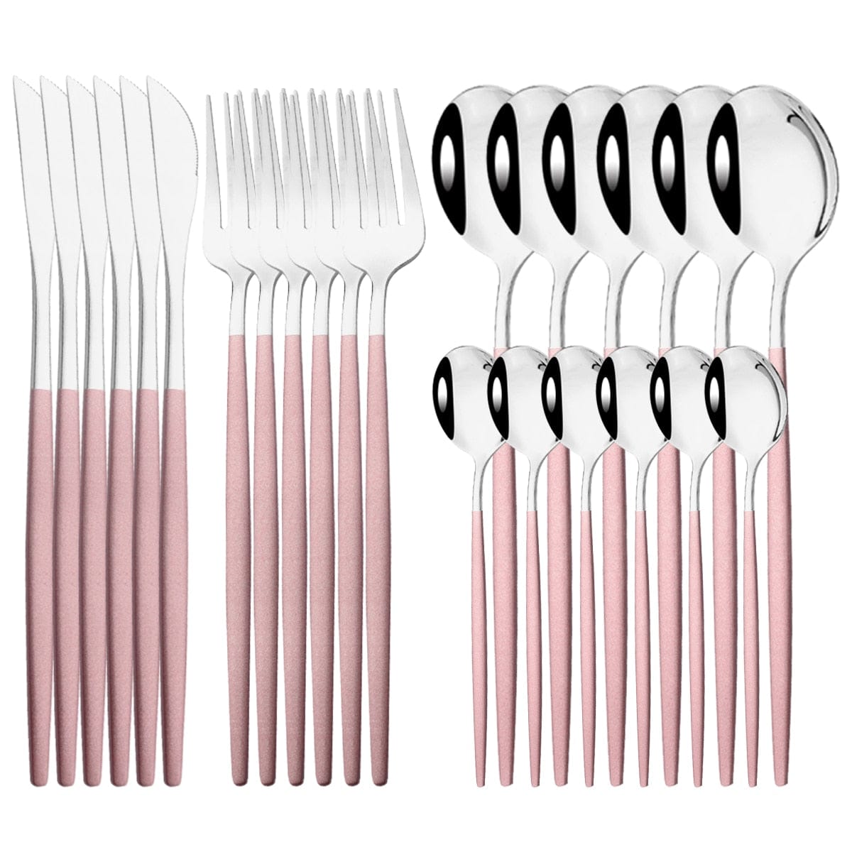 24Pcs Mirror Gold Dinnerware Cutlery Set Stainless Steel Tableware Set Knife Fork Coffee Spoon Party Flatware Silverware Set - Wowza