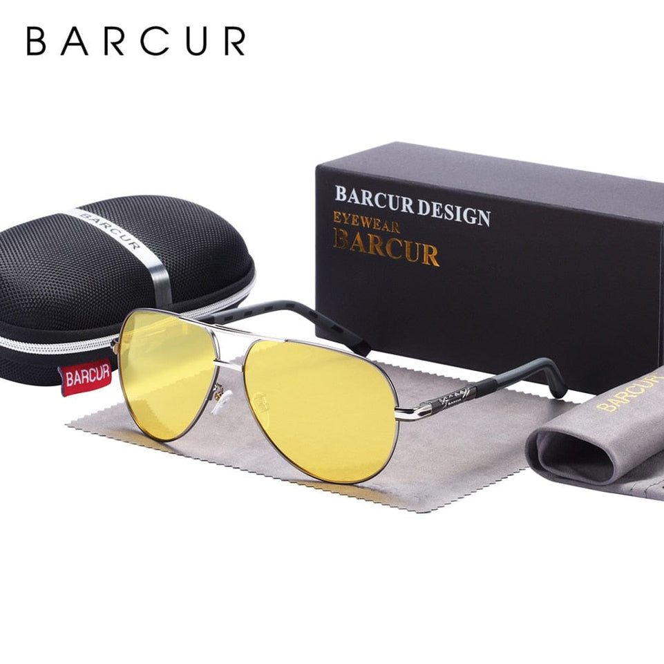 BARCUR Aluminum Vintage Men's Sunglasses Men Polarized Coating Classic Sun Glasses Women Shade Male Driving Accessories Eyewear