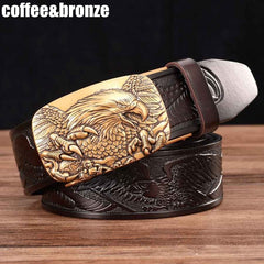 Men's Leather Belts Belts for Men Genuine Leather Ratchet Belt Automatic Buckle Wide:35mm Men Automatic Buckle Belt