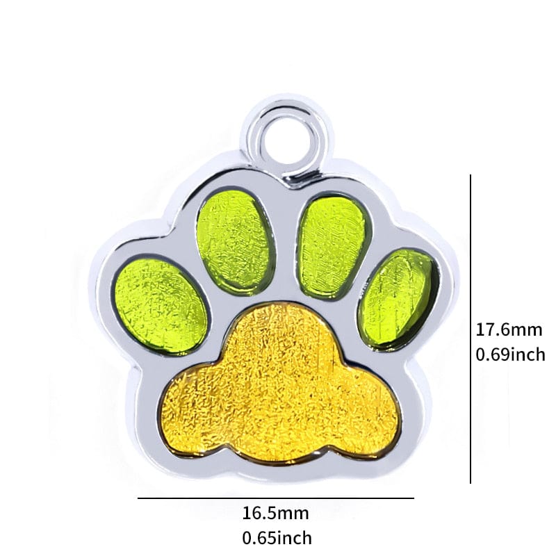 Personalized Dog Cat Tags Engraved Cat Dog Puppy Pet ID Name Collar Tag Pendant Pet Accessories Paw Glitter Pendant - Wowza