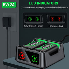 3 Pack 2600 mAh Rechargeable Battery Pack for Xbox Series X|S/Xbox One/X/S/Elite Wireless Controller Gamepads with USB Charger