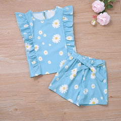 Humor Bear Girls Clothes Suit  Brand NEW Summer Toddler Girl Clothes Dot Bow Vest T-shirt Tops+Shorts Pants 2Pcs Set