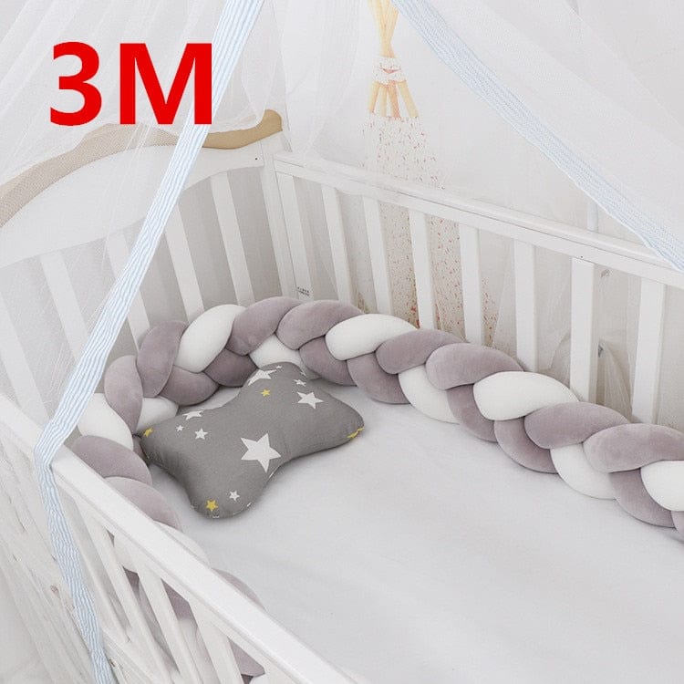 3M Baby Bumper Bed Braid Knot Pillow Cushion Bumper for Infant cuna Bebe lit Crib Protector Cot Bumper Room Decor