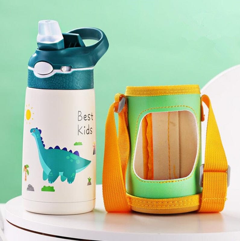 400ML Children Thermos Water Bottle Kids Thermos Mug Baby Duck Billed Straw 316 Stainless Steel Vacuum Flasks Tumbler Thermo Cup - Wowza