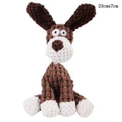 Fun Pets Toy Donkey Shape Corduroy Chew Toy For Dog Puppy Squeaker Squeaky Plush Bone Molar Dog Toy Pet Training Dog Accessories