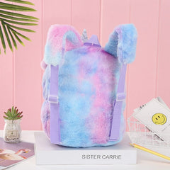 New Women Plush Unicorn Backpacks Cute Fashion Fur Backpacks For Girls Travel Backpack Children Schoolbag Kids Gift Book Bag