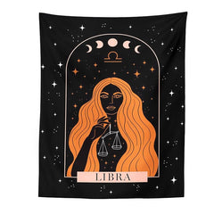 Tarot Constellation Tapestry Wall Hanging Moon Phase Tapestry Divination Beach Mat Sun Moon Constellations black Wall Decor