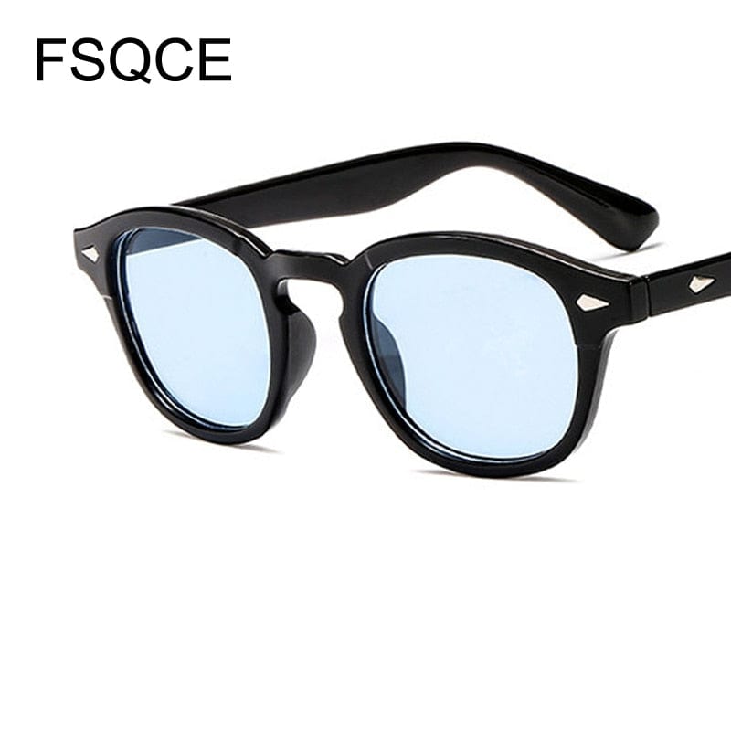 Fashion Johnny Depp Style Round Sunglasses Clear Tinted Lens Brand Design Party Show Sun Glasses Oculos De Sol