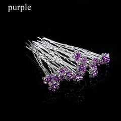 50/20 pcs/pack Women Flowers Hairpin Stick Wedding Bridal Crystal Flowers Hairpin U Shaped Hair Clip Hair Accessories