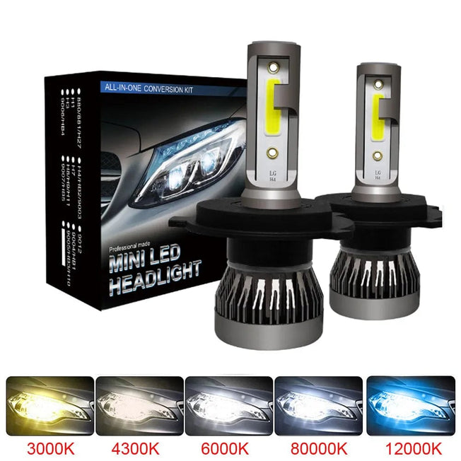 2PCS  Led Headlight 12000LM/PAIR Bulbs H1 H7 H8 H9 H11 Headlamps Kit 9005 HB3 9006 HB4 Auto Lamps 4300K 8000K