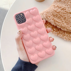 LOVECOM 3D Love Heart Candy Color Phone Case For iPhone 14 Pro 13 12 11 Pro Max XR XS X 7 8 Plus Soft Silicone Back Bumper Cover