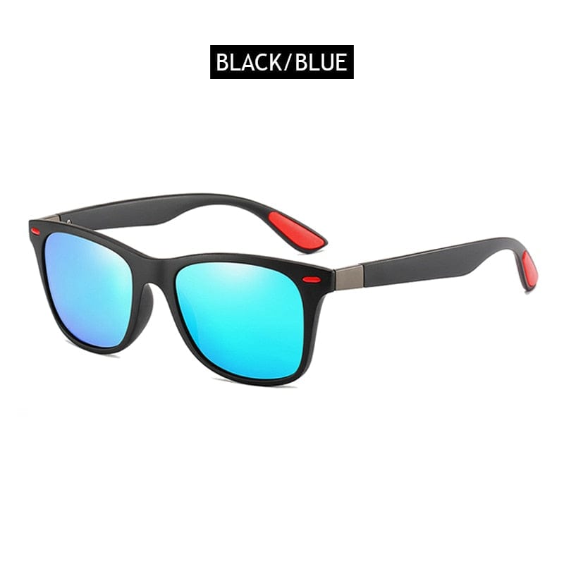 FUQIAN Hot Sale Polarized Sunglasses Men Women Classic Square Plastic Driving Sun Glasses Male Fashion Black Shades UV400