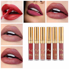 BEAUTY GLAZED 6Pcs/Set Professional Liquid Lipstick Lip Gloss Makeup Matte Sexy Kit Long Lasting Cosmetics Waterproof Maquiagem