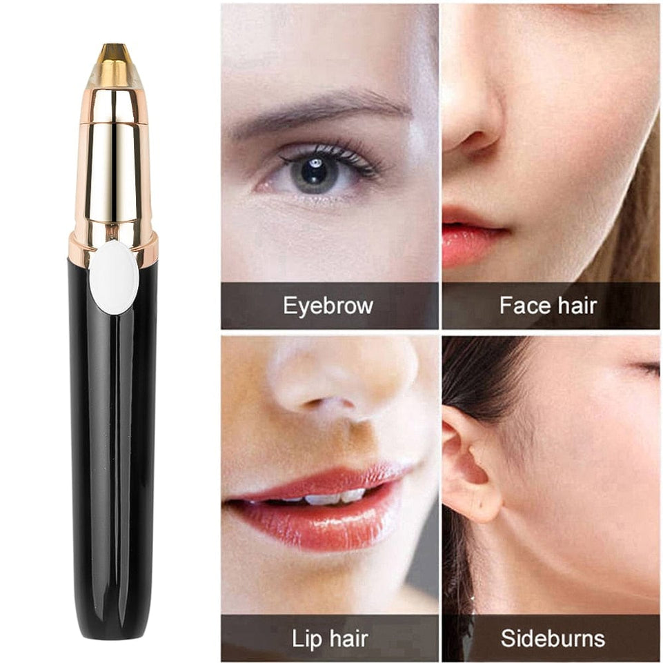 Women Electric Eyebrow Trimmer USB Rechargeable Eye Brow Epilator Mini Lipstick Shaper Shaver Painless Razor Facial Hair Remover
