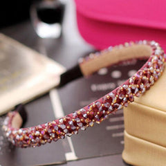 Girls Shiny Luxury Rhinestone Hair Band High Quality Diamond Pearls Hair Hoop Accessories for Women Crystal Headbands Ornaments