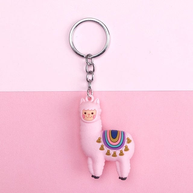 New Qualitied Original cartoon Lamb cute Luck Zodiac Alpaca keychain key ring Simulation Animals Pendant Jewelry Birthday gift